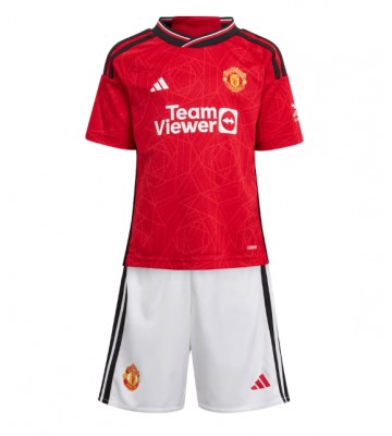 Manchester United Hjemmebanesæt Børn 2023-24 Kort ærmer (+ korte bukser)